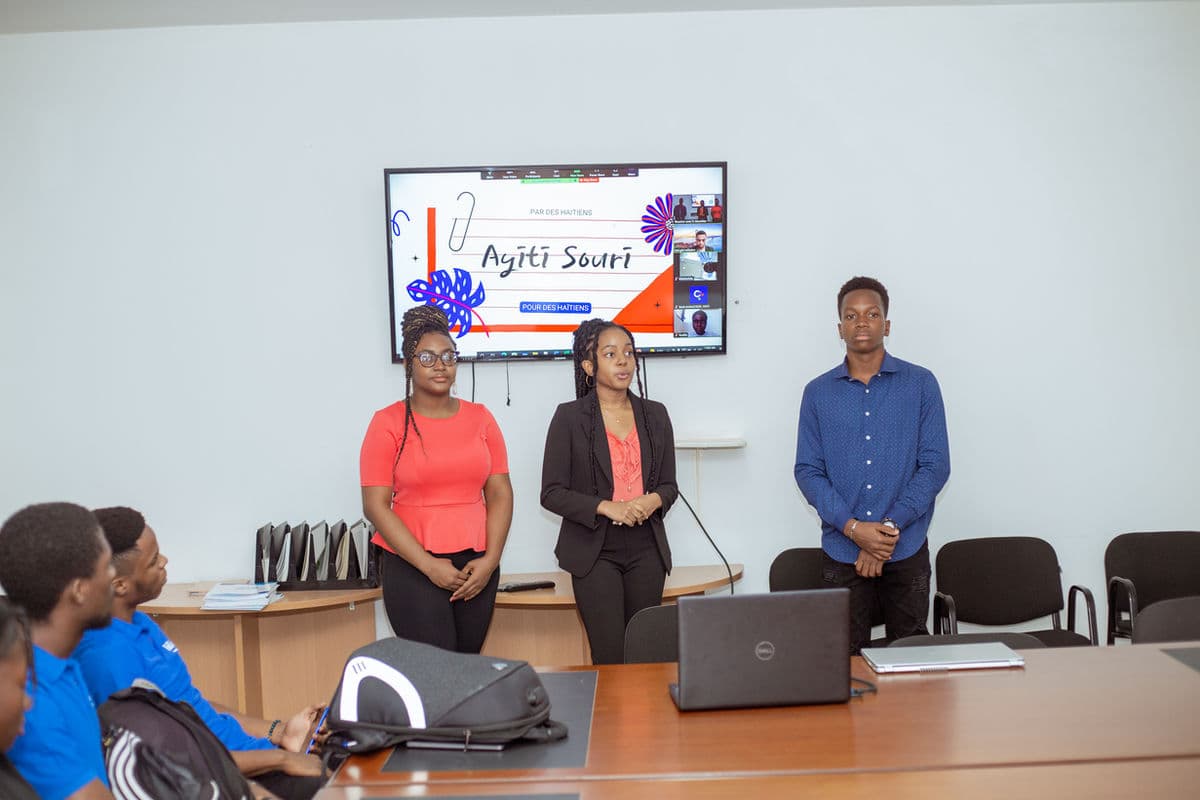 Students collaborating on their capstone project