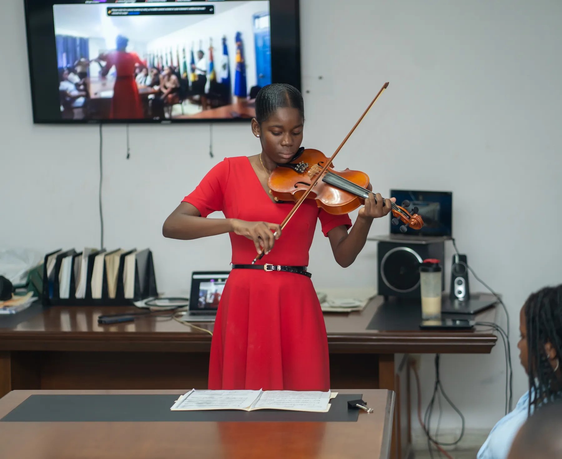 A fellow performing violin at the ESLP 2026 graduation ceremony